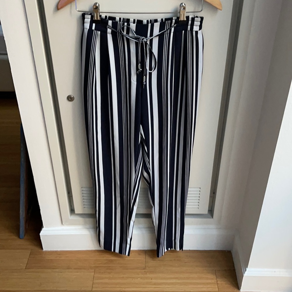 Zara pants - blue and white stripes - excellent